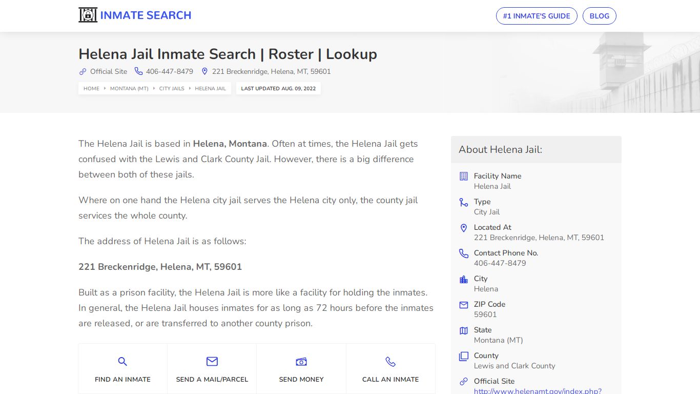 Helena Jail Inmate Search | Roster | Lookup